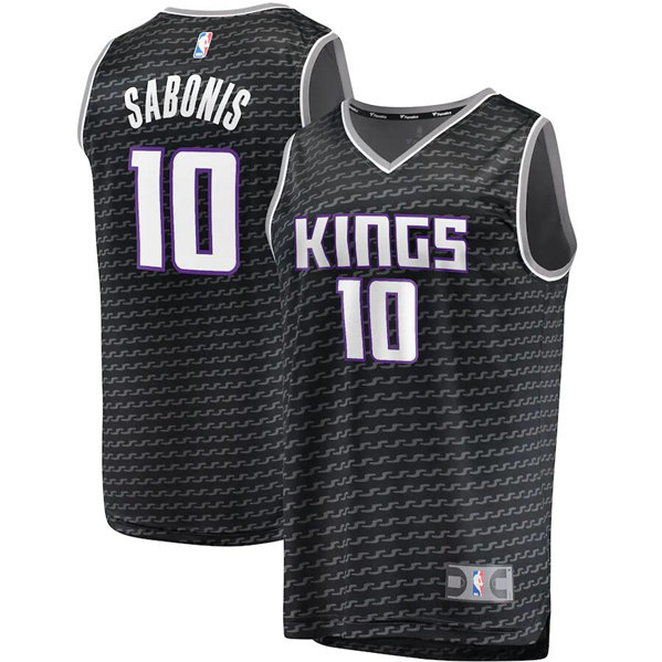 Men's Sacramento Kings #10 Domantas Sabonis Black Stitched Basketball Jersey